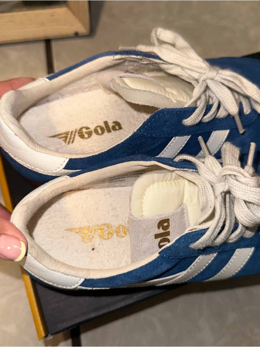 Gola Marine Blue Suede Sneakers with White Accents